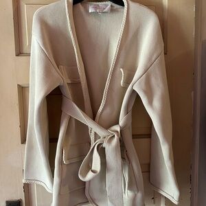 Endless Rose Cream Knit Belted Cardigan